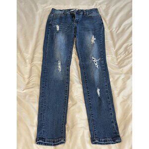 Juniors Size 5 Encore Jeans, Stretch Distressed, Women’s Pants, Skinny Leg